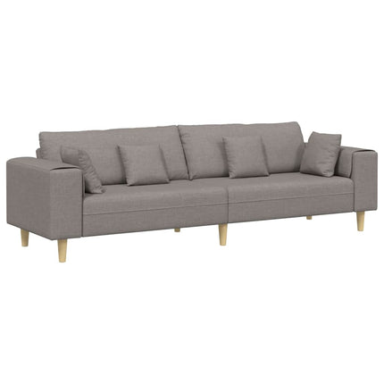 Sofa med pude Gråbrun 250 x 77 x 76 cm Stof
