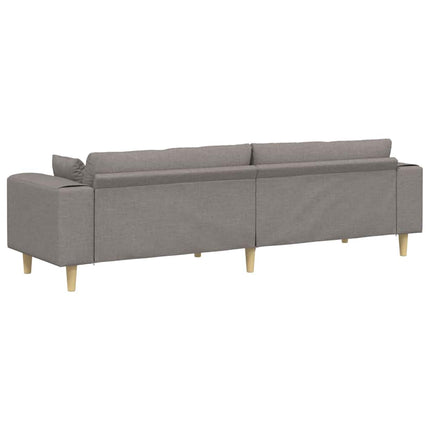 Sofa med pude Gråbrun 250 x 77 x 76 cm Stof