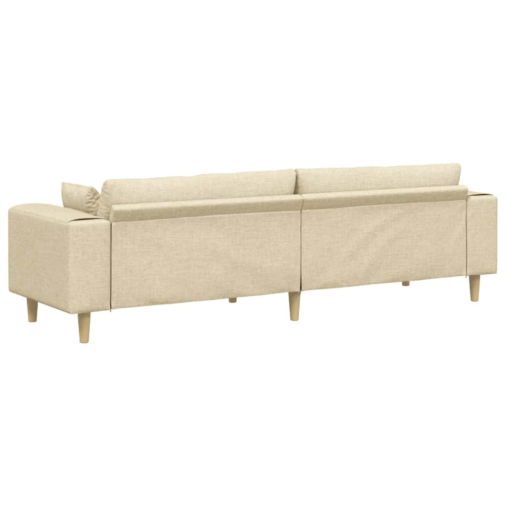 Stof sofa med pude Creme 208 cm Stof