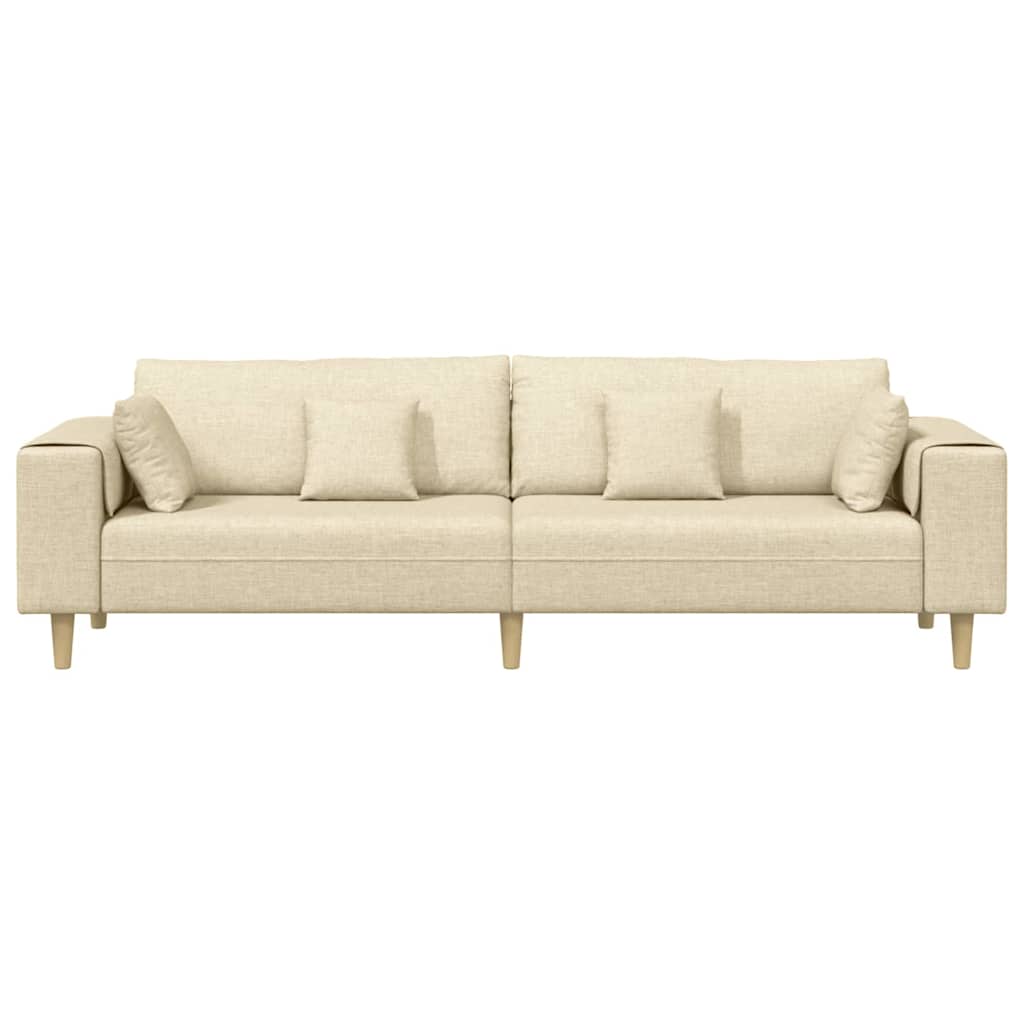 Stof sofa med pude Creme 208 cm Stof