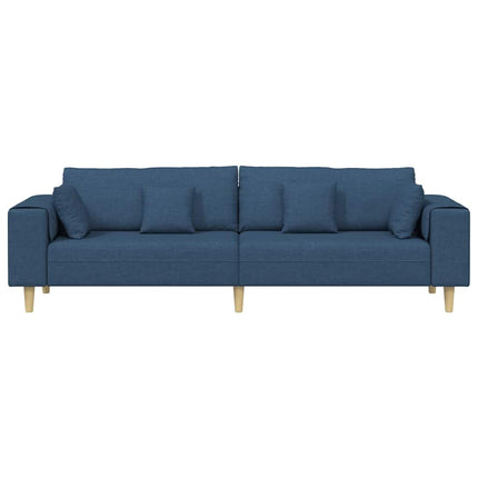 Sofa med pude Blå 250 x 77 x 76 cm Stof