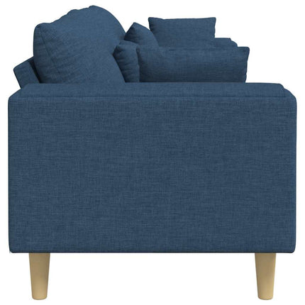Sofa med pude Blå 250 x 77 x 76 cm Stof