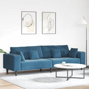 Fløjls Sofa med pude Blå 208 cm Fløjl
