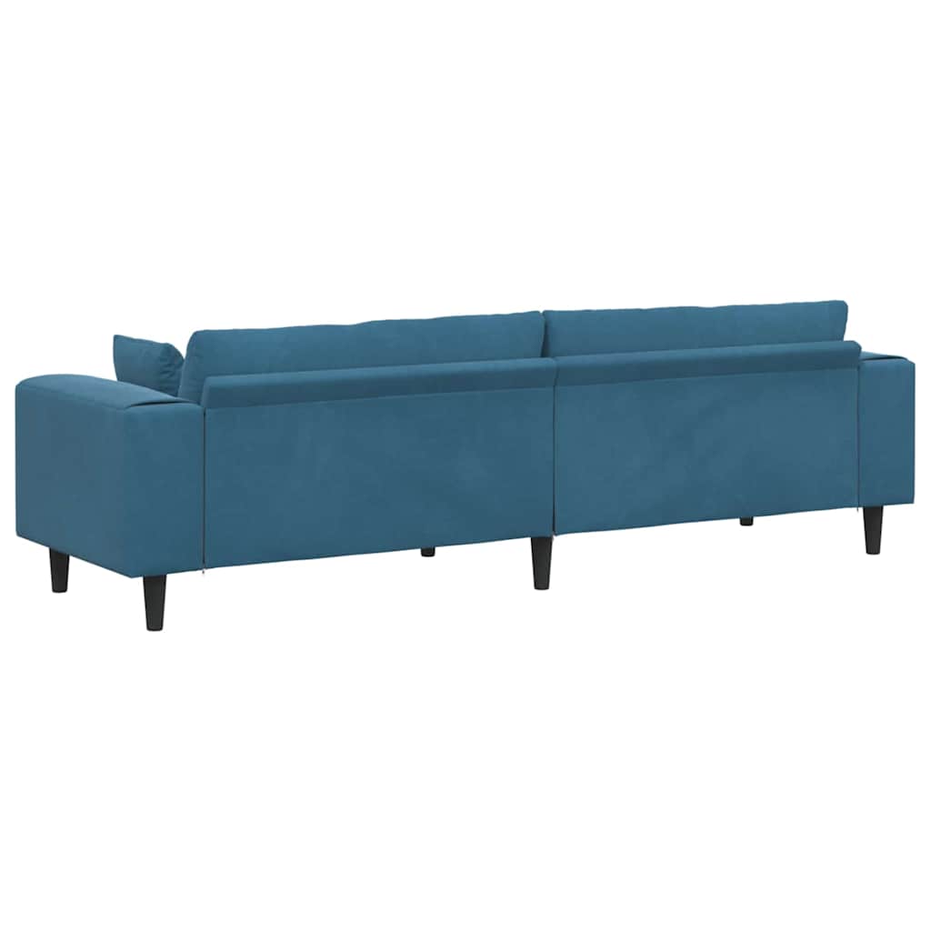 Fløjls Sofa med pude Blå 208 cm Fløjl
