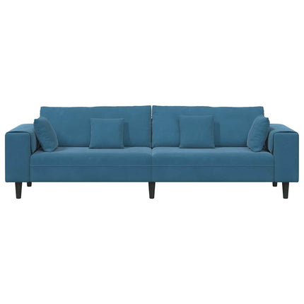 Sofa Blå 250 x 77 x 76 cm Fløjl
