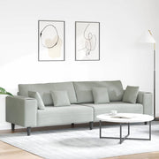 Fløjls Sofa med pude Lysegrå 208 cm Fløjl