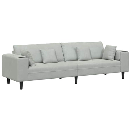 Sofa Lysegrå 250 x 77 x 76 cm Fløjl