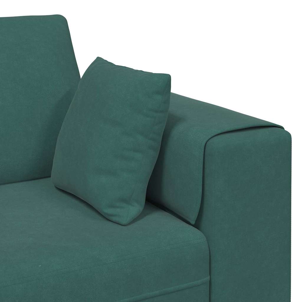 Fløjls Sofa med pude Mørkegrøn 208 cm Fløjl