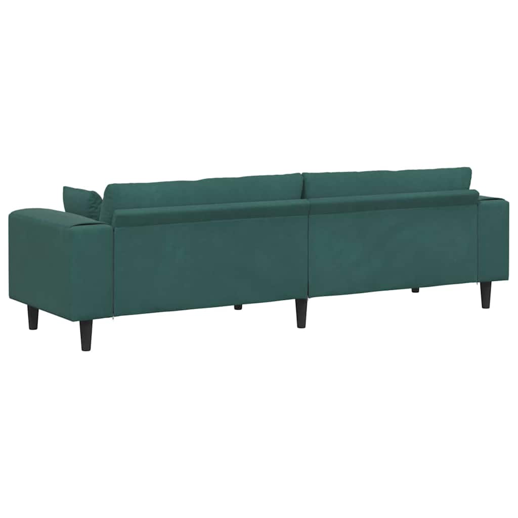 Fløjls Sofa med pude Mørkegrøn 208 cm Fløjl