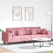 Fløjls Sofa med pude Lyserød 209 cm Fløjl