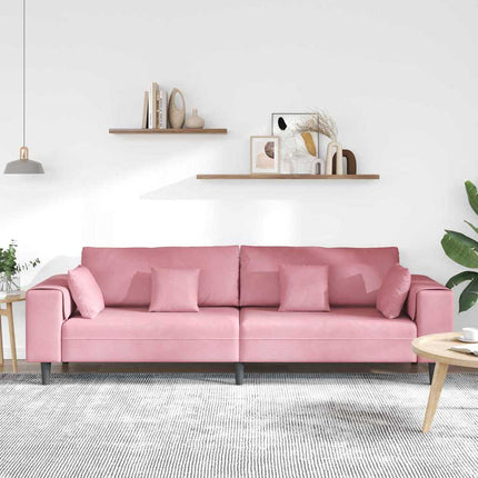 Sofa Lyserød 250 x 77 x 76 cm Fløjl