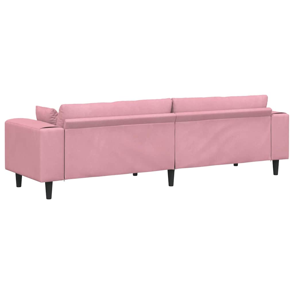 Fløjls Sofa med pude Lyserød 209 cm Fløjl