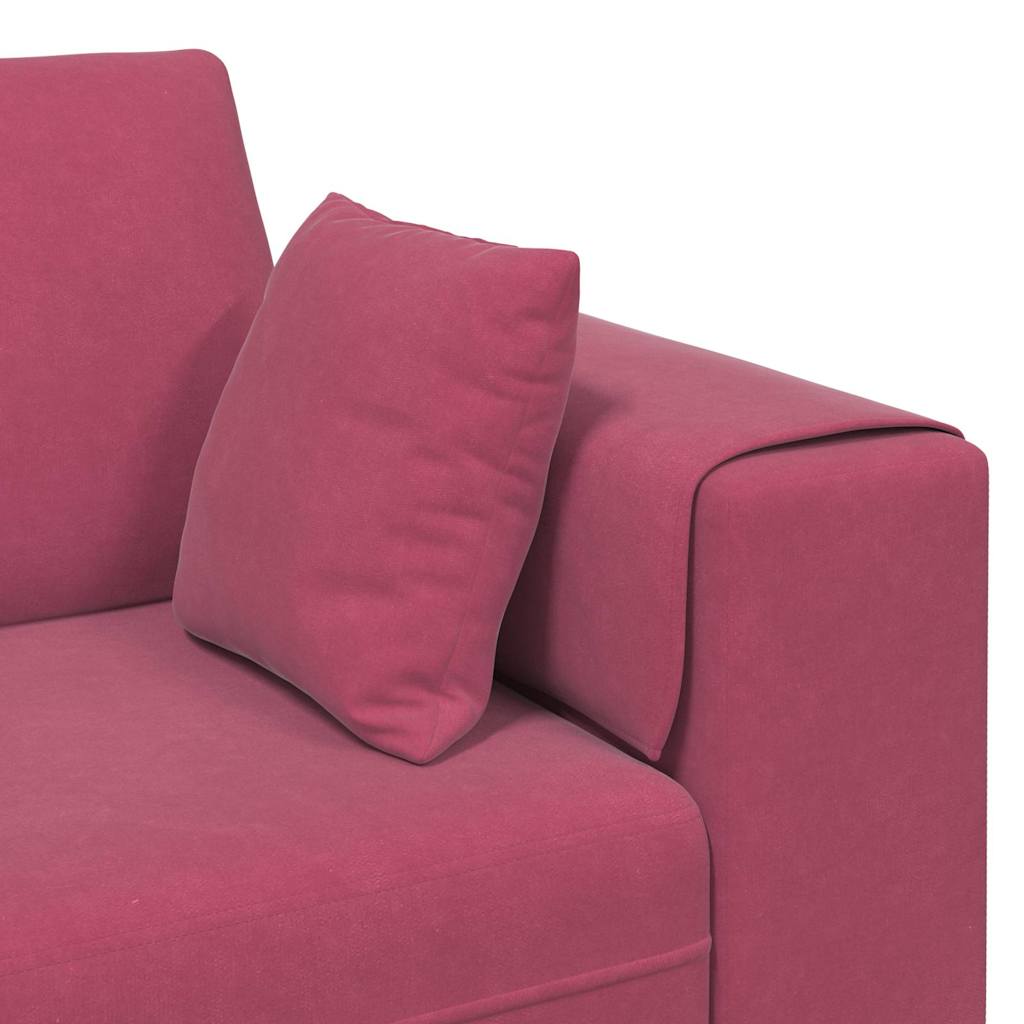 Fløjls Sofa med pude Vinrød 208 cm Fløjl
