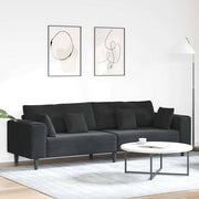Fløjls Sofa med pude Sort 208 cm Fløjl