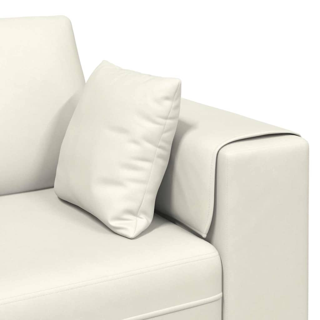 Fløjls Sofa med pude Creme 208 cm Fløjl