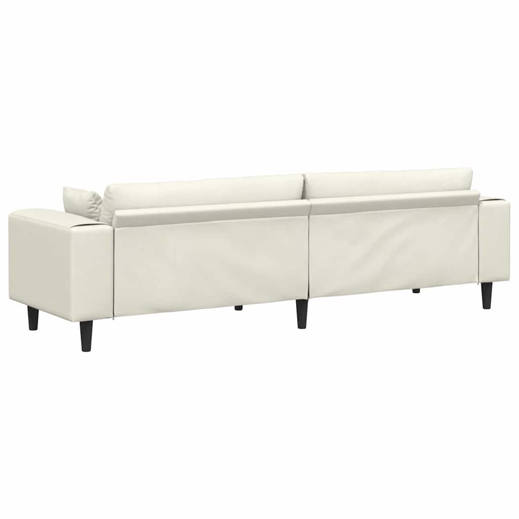 Fløjls Sofa med pude Creme 208 cm Fløjl
