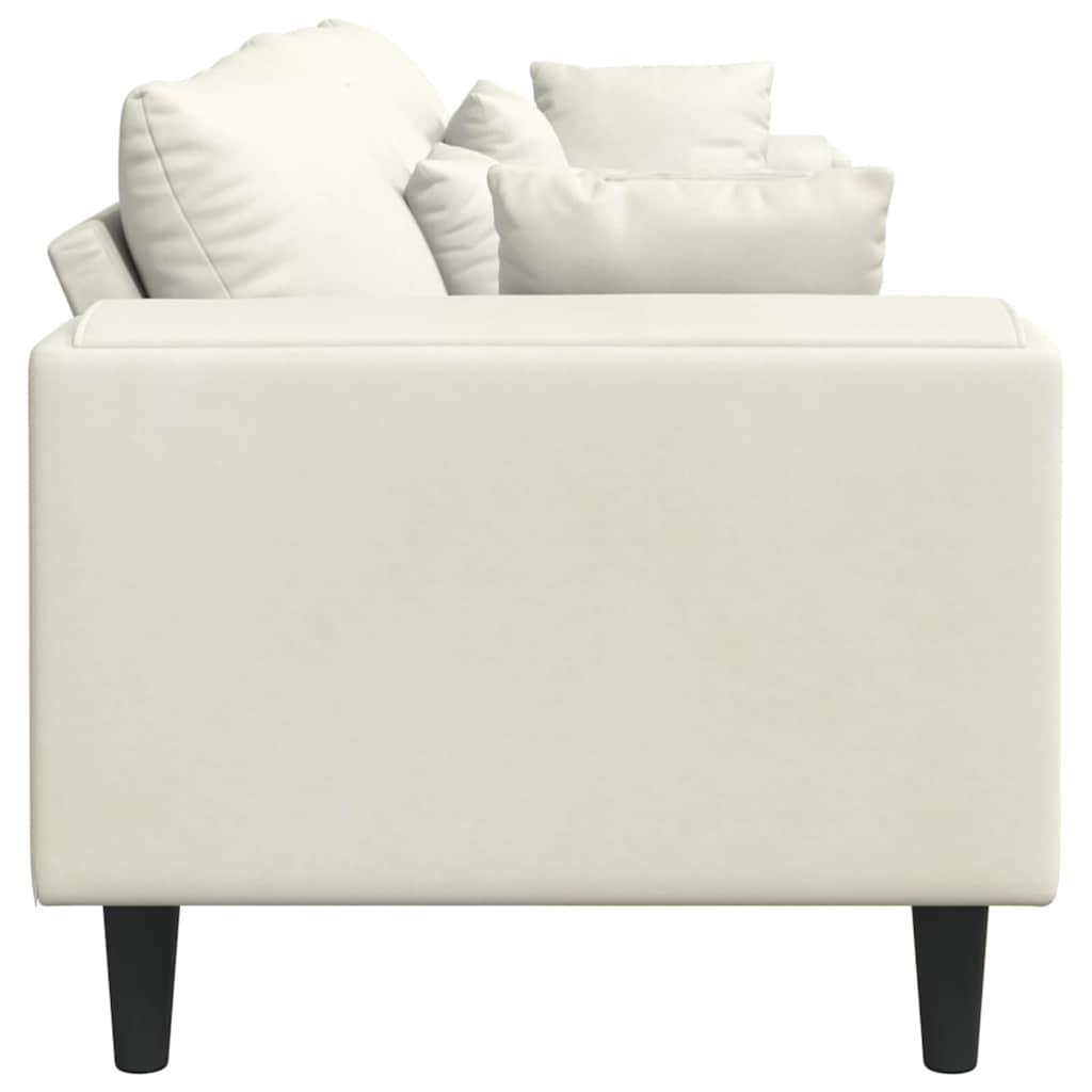 Fløjls Sofa med pude Creme 208 cm Fløjl