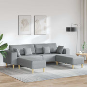 Stof sofa med pude Lysegrå 208 cm Stof