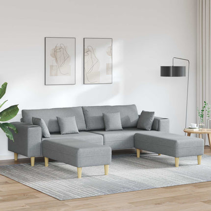 Sofa med pude 3 pcs Lysegrå Stof