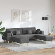 Stof sofa med pude Mørkegrå 208 cm Stof
