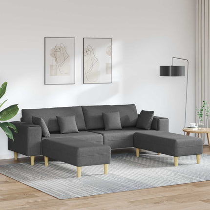 Sofa med pude 3 pcs Mørkegrå Stof