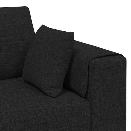 Sofa med pude 3 pcs Sort Stof