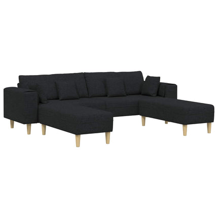 Sofa med pude 3 pcs Sort Stof
