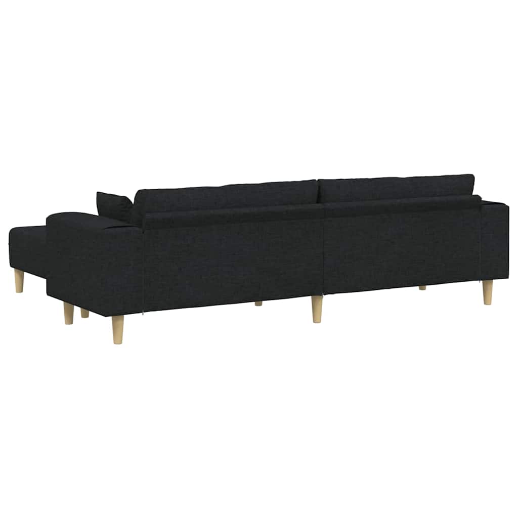 Stof sofa med pude Sort 208 cm Stof