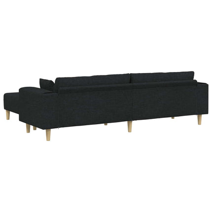 Sofa med pude 3 pcs Sort Stof