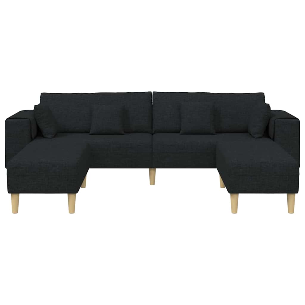 Stof sofa med pude Sort 208 cm Stof