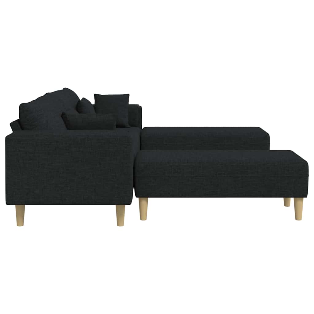 Stof sofa med pude Sort 208 cm Stof