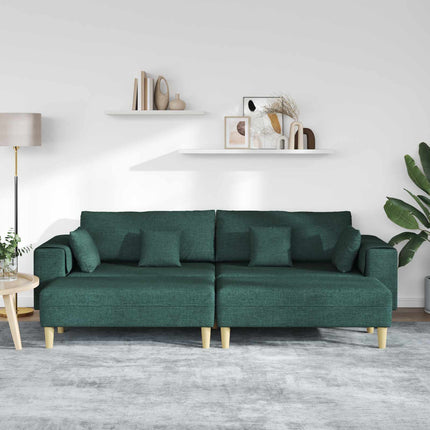 Sofa med pude 3 pcs Mørkegrøn Stof