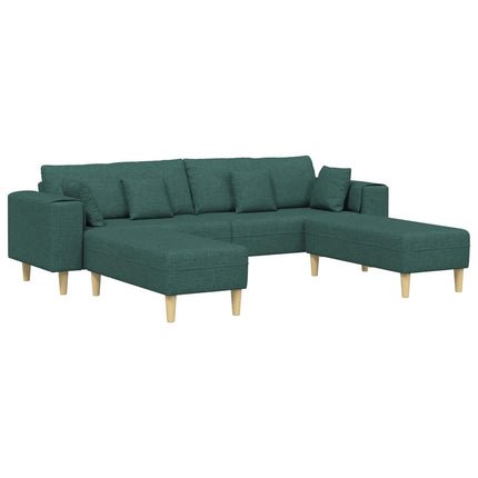 Sofa med pude 3 pcs Mørkegrøn Stof