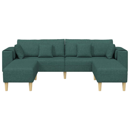 Sofa med pude 3 pcs Mørkegrøn Stof
