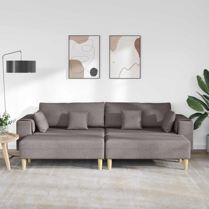 Sofa med pude 3 pcs Gråbrun Stof