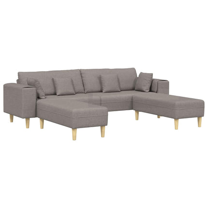 Sofa med pude 3 pcs Gråbrun Stof