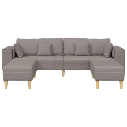 Sofa med pude 3 pcs Gråbrun Stof
