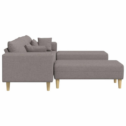 Sofa med pude 3 pcs Gråbrun Stof