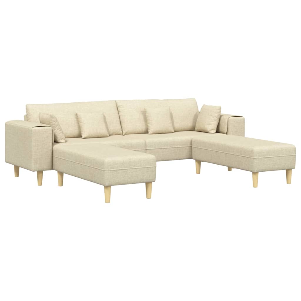 Stof sofa med pude Creme 208 cm Stof