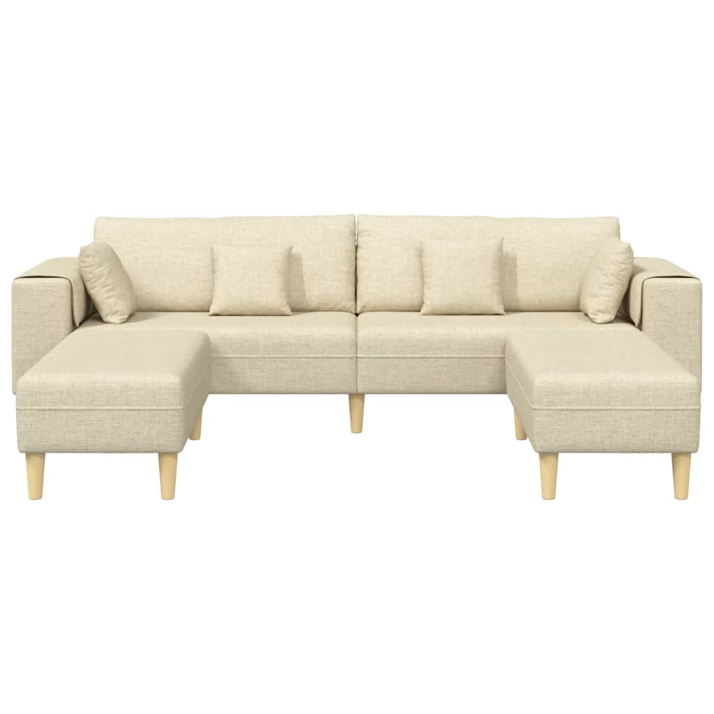 Stof sofa med pude Creme 208 cm Stof