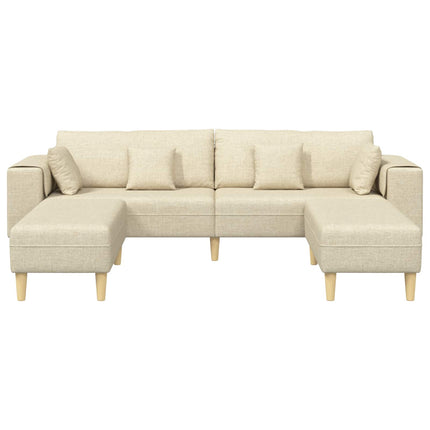 Sofa med pude 3 pcs Creme Stof