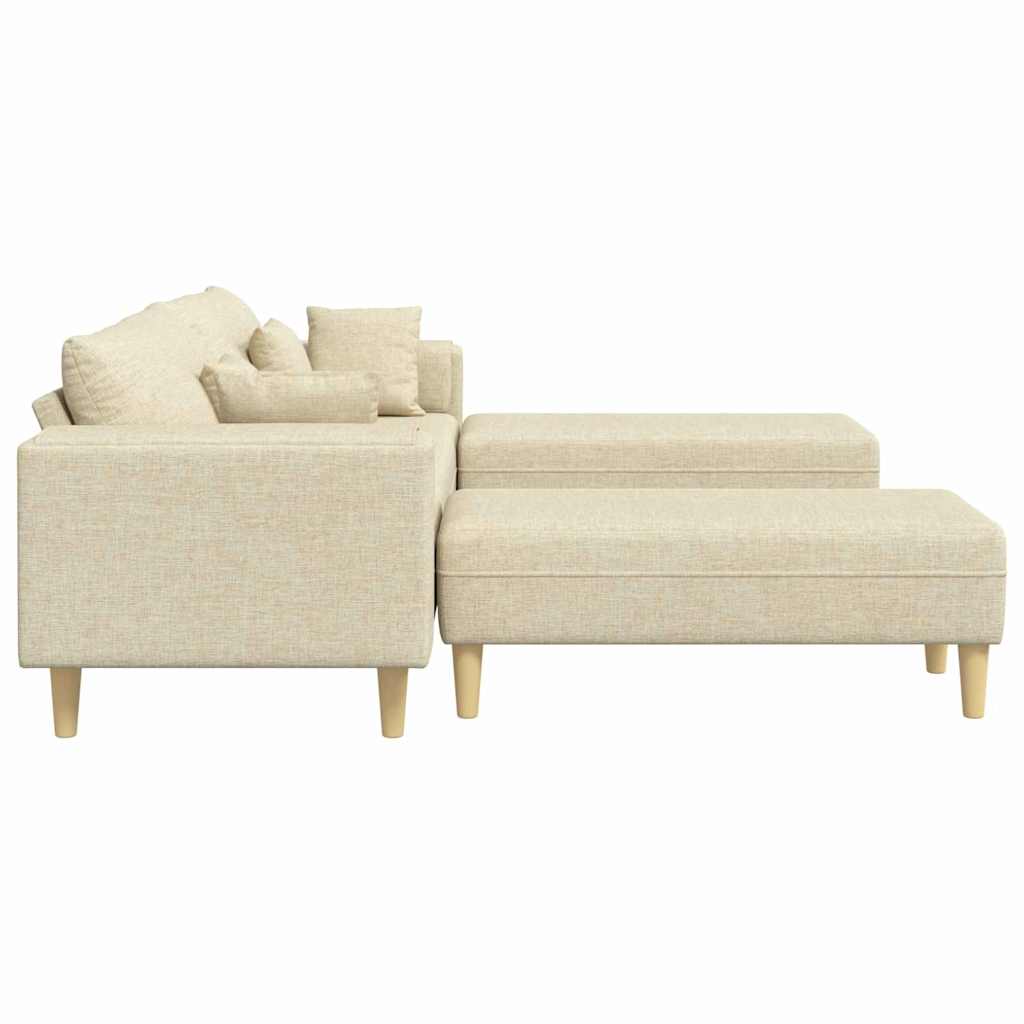 Stof sofa med pude Creme 208 cm Stof