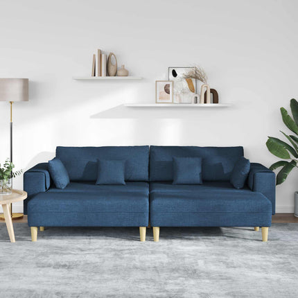 Sofa med pude 3 pcs Blå Stof
