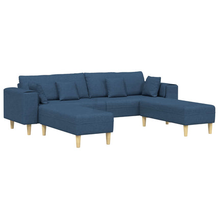 Sofa med pude 3 pcs Blå Stof
