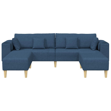 Sofa med pude 3 pcs Blå Stof
