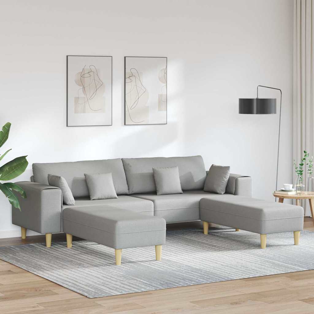 Stof sofa med pude Skygrå 208 cm Stof