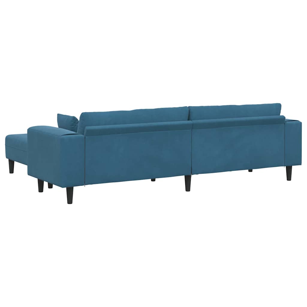 Fløjls Sofa med pude 3 pcs Blå 208 cm Fløjl