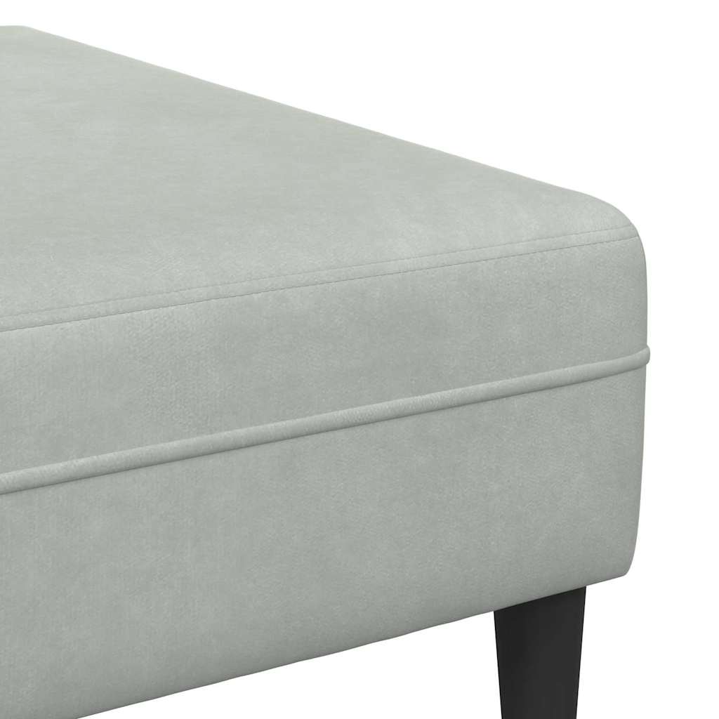 Fløjls Sofa med pude 3 pcs Lysegrå 208 cm Fløjl
