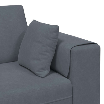 Sofa 3 pcs Mørkegrå 250 x 188 x 76 cm Fløjl
