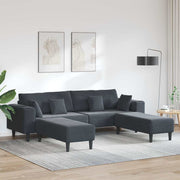 Fløjls Sofa med pude 3 pcs Mørkegrå 208 cm Fløjl
